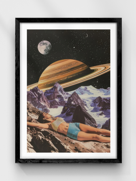 Woman Laying Rock Poster