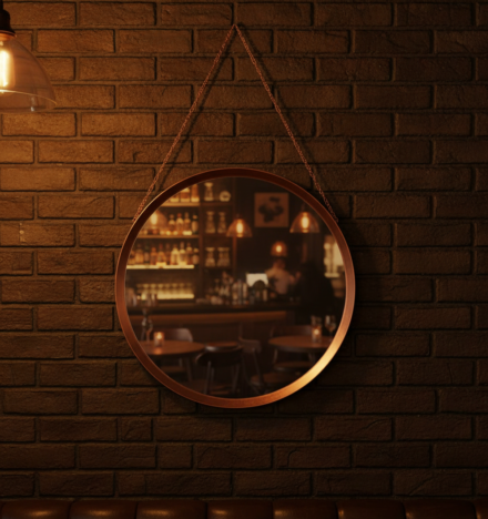 Pasqyrë muri e Rrumbullakët Vintage